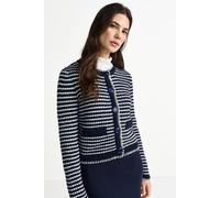 Strickjacke RICHROYAL, Damen, Gr. M, midnight blau, Strick, Obermaterial: 60% Polyacryl, 15% Alpaka, 15% Wolle, 10% Viskose, normal, Rundhals, Strickjacken Strickjacke, gestreift, Rundhals, maritimer