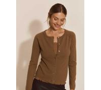 Strickjacke ROSEMUNDE "Laica cardigan mit Wolle und Kaschmir", Damen, Gr. L, braun (coca mocha), Strick, Obermaterial: 70% Wolle, 30% Kaschmir, unifarben, regular fit hüftlang, Rundhals, Raglanärmel R