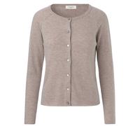 Strickjacke ROSEMUNDE "Laica cardigan mit Wolle und Kaschmir", Damen, Gr. XL, beige (atmosphere melange), Strick, Obermaterial: 70% Wolle, 30% Kaschmir, regular fit hüftlang, Rundhals, Raglanärmel Rip