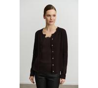Strickjacke ROSEMUNDE "Laica cardigan mit Wolle und Kaschmir", Damen, Gr. XL, dunkelbraun, Strick, Obermaterial: 70% Wolle, 30% Kaschmir, unifarben, regular fit hüftlang, Rundhals, Raglanärmel Rippstr