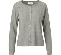 Strickjacke ROSEMUNDE "LAICA", Damen, Gr. XS, grau (light grau melange), Strick, Obermaterial: 70% Wolle, 30% Kaschmir, meliert, regular fit hüftlang, Rundhals, Raglanärmel Rippstrickbündchen, Strickj