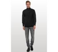 Strickjacke RUSTY NEAL, Herren, Gr. S, schwarz, 70% Polyacryl, 30% Baumwolle, unifarben, hoch geschlossener Ausschnitt, Strickjacken Strickjacke, mit Stehkragen und durchgehendem Reißverschluss (45570