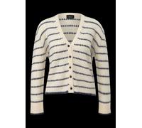 Strickjacke S.OLIVER BLACK LABEL, Damen, Gr. 48, beige, Strick, Obermaterial: 35% Polyamid, 31% Polyacryl, 26% Wolle, 4% Alpaka, 4% Modal, gestreift, bequem hüftbedeckend, V-Ausschnitt, Bündchen, Stri
