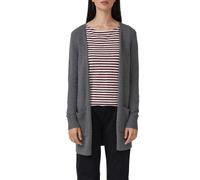 Strickjacke S.OLIVER, Damen, Gr. 34, grau (dunkelgrau melange), Strick, Obermaterial: 50% Baumwolle, 25% Polyamid, 14% Polyacryl, 8% Wolle, 3% Elasthan, meliert, regular fit ca. Mitte Oberschenkel, Ru
