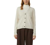 Strickjacke S.OLIVER, Damen, Gr. 38, beige (beige melange), Strick, Obermaterial: 40% Polyamid, 40% Viskose, 20% Wolle, unifarben, lässig geschnitten hüftbedeckend, V-Ausschnitt, Bündchen, Strickjacke