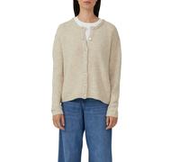 Strickjacke S.OLIVER, Damen, Gr. 38, beige (light beige melange), Strick, Obermaterial: 60% Polyacryl, 22% Polyester, 10% Alpaka, 8% Polyamid, meliert, regular fit taillenbedeckt, Rundhals, Rippbündch