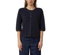 Strickjacke S.OLIVER, Damen, Gr. 38, navy, Strick, Obermaterial: 60% Baumwolle, 40% Polyacryl, unifarben, normal hüftbedeckend, Rundhals, Bündchen, Strickjacken Strickjacke, halbarm, mit Knopfleiste (