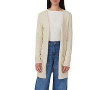 Strickjacke S.OLIVER, Damen, Gr. 40, beige melange, Strick, Obermaterial: 50% Baumwolle, 25% Polyamid, 14% Polyacryl, 8% Wolle, 3% Elasthan, meliert, regular fit ca. Mitte Oberschenkel, Rundhals, Ripp