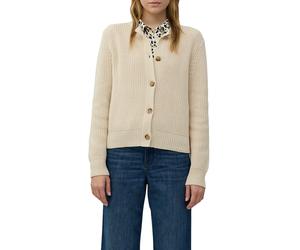 Strickjacke S.OLIVER, Damen, Gr. 40, beige, Strick, Obermaterial: 60% Baumwolle, 40% Polyacryl, Strukturmuster, regular fit taillenbedeckt, Rundhals, Rippbündchen, Strickjacken Strickjacke, mit Strukt