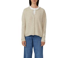 Strickjacke S.OLIVER, Damen, Gr. 42, light beige melange, Strick, Obermaterial: 60% Polyacryl, 22% Polyester, 10% Alpaka, 8% Polyamid, meliert, regular fit taillenbedeckt, Rundhals, Rippbündchen, Stri