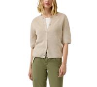 Strickjacke S.OLIVER, Damen, Gr. 44, schwarz sand, Strick, Obermaterial: 60% Baumwolle, 40% Polyacryl, unifarben, normal hüftbedeckend, Rundhals, Bündchen, Strickjacken Strickjacke, halbarm, mit Knopf