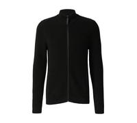 Struktur-Strickjacke mit Eingrifftaschen und Reißverschluss L schwarz 2168816.9999.L