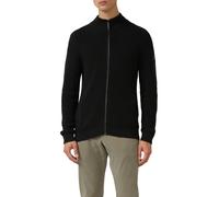 Strickjacke S.OLIVER, Herren, Gr. L, schwarz, Strick, Obermaterial: 100% Baumwolle, unifarben, normal hüftbedeckend, Rundhals, Bündchen, Strickjacken Strickjacke, mit Stehkragen und Reißverschluss (68