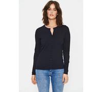 Strickjacke SAINT TROPEZ "A8661, MilaSZ R-Neck Cardigan", Damen, Gr. M, blau (night sky), Strick, Obermaterial: 80% Viskose, 20% Polyamid, unifarben, regular fit normal, Rundhals, Strickjacken Strickj