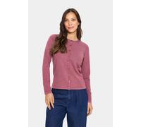 Strickjacke SAINT TROPEZ "A8661, MilaSZ R-Neck Cardigan", Damen, Gr. XL, rot violet melange, Strick, Obermaterial: 80% Viskose, 20% Polyacryl, meliert, regular fit normal, Rundhals, Strickjacken Stric