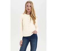 Strickjacke SAINT TROPEZ "A8661, MilaSZ R-Neck Cardigan", Damen, Gr. XS, blau (ice), Strick, Obermaterial: 80% Viskose, 20% Polyamid, regular fit normal, Rundhals, Strickjacken Strickjacke, Viskose Fe