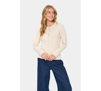 Strickjacke SAINT TROPEZ "A8661, MilaSZ R-Neck Cardigan", Damen, Gr. XXL, braun (braun rice melange), Strick, Obermaterial: 80% Viskose, 20% Polyacryl, meliert, regular fit normal, Rundhals, Strickjac