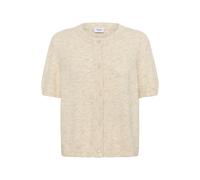 Strickjacke SAINT TROPEZ "Damen Strickjacke ZanettSZ", Damen, Gr. XXL, beige (creme melange), Obermaterial: 80% Polyester PES. 11% Polyacryl PAN. 6% Wolle mw. 3% Elasthan EL., Strickjacken Strickjacke
