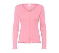 Strickjacke SAINT TROPEZ "GruSZ Cardigan", Damen, Gr. M, rosa (wild rose melange), Strick, Obermaterial: 95% Baumwolle, 5% Polyester, meliert, regular fit normal, V-Ausschnitt, Strickjacken Strickjack
