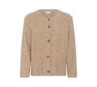 Strickjacke SAINT TROPEZ "MaleenSZ Cardigan", Damen, Gr. L, crockery, Strick, Obermaterial: 53% Baumwolle, 25% Polyamid, 20% Polyester, 2% Elasthan, unifarben, regular fit normal, Rundhals, Strickjack