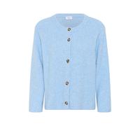 Strickjacke SAINT TROPEZ "MaleenSZ Cardigan", Damen, Gr. M, blau (starlight blau), Strick, Obermaterial: 53% Baumwolle, 25% Polyamid, 20% Polyester, 2% Elasthan, unifarben, regular fit normal, Rundhal
