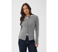 Strickjacke SAINT TROPEZ "TristenSZ Cardigan", Damen, Gr. XL, grau (mist grau melange), Strick, Obermaterial: 50% Polyamid, 28% Polyester, 22% Polyacryl, meliert, normal, Rundhals, Strickjacken Strick