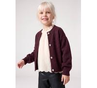 Strickjacke Schmuckknöpfe Mädchen 42% Recycling-Polyester GRS-zertifiziert pflaume Gr. 110 von Vertbaudet