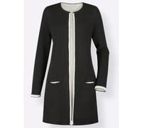 Strickjacke CREATION L, Damen, Gr. 36, schwarz-weiß (schwarz, ecru), 47% Baumwolle, 47% Polyacryl, 6% Polyamid, unifarben, figurumspielend, Strickjacken Strickjacke (32606402-36) schwarz, ecru