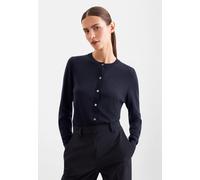 Strickjacke SEIDENSTICKER, Damen, Gr. L, navy, 90% Wolle, 10% Seide, unifarben, regular fit, Rundhals, Strickjacken Strickjacke, Cardigan Uni (57985719-L) navy