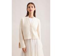 Strickjacke SEIDENSTICKER, Damen, Gr. L, sanftes weiß, 80% Wolle, 15% Polyamid, 5% Kaschmir, oversize, Strickjacken Strickjacke, 1/1 (73342005-L)