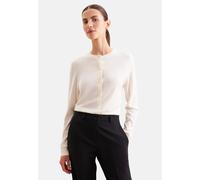 Strickjacke SEIDENSTICKER, Damen, Gr. L, sanftes weiß, 90% Wolle, 10% Seide, unifarben, regular fit, Rundhals, Strickjacken Strickjacke, Cardigan Uni (36646968-L) sanftes weiß