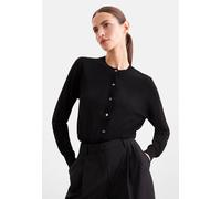 Strickjacke SEIDENSTICKER, Damen, Gr. XS, schwarz, 90% Wolle, 10% Seide, unifarben, regular fit, Rundhals, Strickjacken Strickjacke, Cardigan Uni (42487959-XS) schwarz