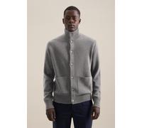 Strickjacke SEIDENSTICKER, Herren, Gr. XL, grau, 55% Wolle, 25% Modal, 20% Polyamid, unifarben, regular fit, Strickjacken Strickjacke, 1/1 Kragen (85265524-XL)