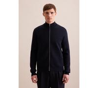 Strickjacke SEIDENSTICKER "Schwarze Rose", Herren, Gr. M, blau (navy), 100% Baumwolle, unifarben, regular fit, Strickjacken Strickjacke, 1/1 (89528065-M) navy