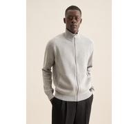Strickjacke SEIDENSTICKER "Schwarze Rose", Herren, Gr. M, grau (hellgrau), 100% Baumwolle, unifarben, regular fit, Strickjacken Strickjacke, 1/1 (82479115-M) hellgrau