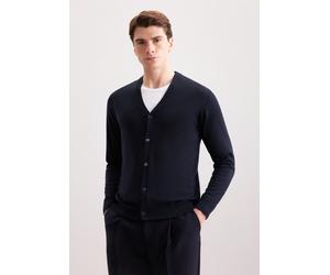 Strickjacke SEIDENSTICKER "Schwarze Rose", Herren, Gr. XL, navy, 100% Wolle, regular fit, Strickjacken Strickjacke, Cardigan (88304106-XL) navy