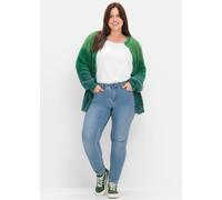 Strickjacke SHEEGO BY JOE BROWNS "Große Größen" Gr. 52/54, grün (grün, blau) Damen Strickjacken (98785111-52) grün, blau