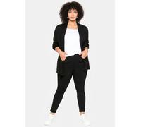 Strickjacke SHEEGO, Damen, Gr. 48/50, schwarz, 100% Baumwolle, unifarben, Strickjacken Strickjacke (95870510-48) schwarz