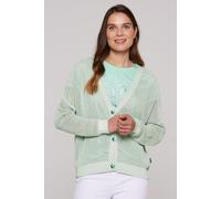 Strickjacke SOCCX, Damen, Gr. XL/XXL, grün (leafy mint), Material: 60% Baumwolle, 40% Viskose, regular fit kurz, eingesetzt Rippbündchen, Strickjacken Strickjacke, mit Baumwolle (97430664-XL) leafy mi