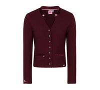 Strickjacke SPIETH & WENSKY "Strickjacke MALTA", Damen, Gr. 3X, rot (burgund), Obermaterial: 70% Wolle WO. 30% Polyester PES., Strickjacken Strickjacke (92237908-3X) burgund