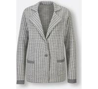 Strickjacke steingrau-champagner-gemustert 38