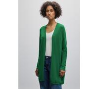 Strickjacke STREET ONE, Damen, Gr. 34, grün (clover grün), Stoff, 70% Viskose, 30% Nylon, unifarben, gerade hüftbedeckend, V-Ausschnitt, Bündchen, Strickjacken Strickjacke, verschlusslos (90526637-34)