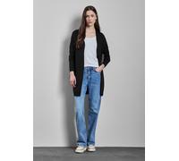 Strickjacke STREET ONE, Damen, Gr. 34, schwarz, Stoff, 70% Viskose, 30% Nylon, unifarben, normal lang, ohne Ausschnitt, Bündchen, Strickjacken, aus softer Viskose (26062006-34) schwarz