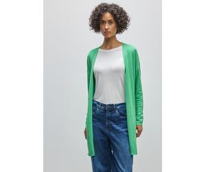 Strickjacke STREET ONE, Damen, Gr. 36, grün (tendril grün), Stoff, 70% Viskose, 30% Nylon, unifarben, normal lang, ohne Ausschnitt, Bündchen, Strickjacken Strickjacke, aus softer Viskose (41528330-36)
