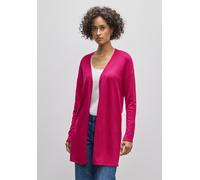 Strickjacke STREET ONE, Damen, Gr. 36, lila (juicy berry), Stoff, 70% Viskose, 30% Nylon, unifarben, normal lang, ohne Ausschnitt, Bündchen, Strickjacken Strickjacke, aus softer Viskose (36937736-36) 