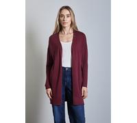 Strickjacke STREET ONE, Damen, Gr. 36, rot (schwarz cherry rot), Stoff, 70% Viskose, 30% Nylon, unifarben, normal lang, ohne Ausschnitt, Bündchen, Strickjacken Strickjacke, aus softer Viskose (2106603