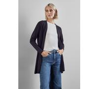 Strickjacke STREET ONE, Damen, Gr. 38, lila (deep tint blau), Stoff, 70% Viskose, 30% Nylon, unifarben, gerade hüftbedeckend, V-Ausschnitt, Bündchen, Strickjacken Strickjacke, verschlusslos (86461708-