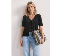 Strickjacke STREET ONE, Damen, Gr. 38, schwarz, Feinstrick, Obermaterial: 50% Viskose, 47% Polyester, 3% Elasthan, hüftlang, V-Ausschnitt, Strickjacken Strickjacke, Viskosemix mit Stretchanteil (44413