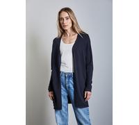 Strickjacke STREET ONE, Damen, Gr. 40, blau (tiefblau), Stoff, 70% Viskose, 30% Nylon, unifarben, normal lang, ohne Ausschnitt, Bündchen, Strickjacken Strickjacke, aus softer Viskose (13453067-40) tie