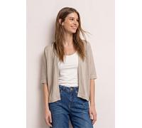 Strickjacke STREET ONE, Damen, Gr. 40, clay sand, Stoff, 53% Polyester, 46% Viskose, 1% Metallfaser, unifarben, comfort fit normal, ohne Ausschnitt, normaler Saum, Strickjacken Strickjacke, in Unifarb